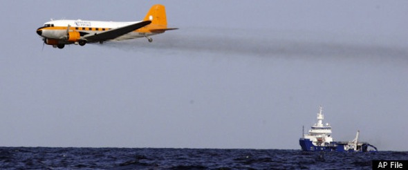 Dispersant spraying. AP photo.